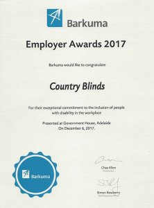 Barkuma Employer Awards Certificate